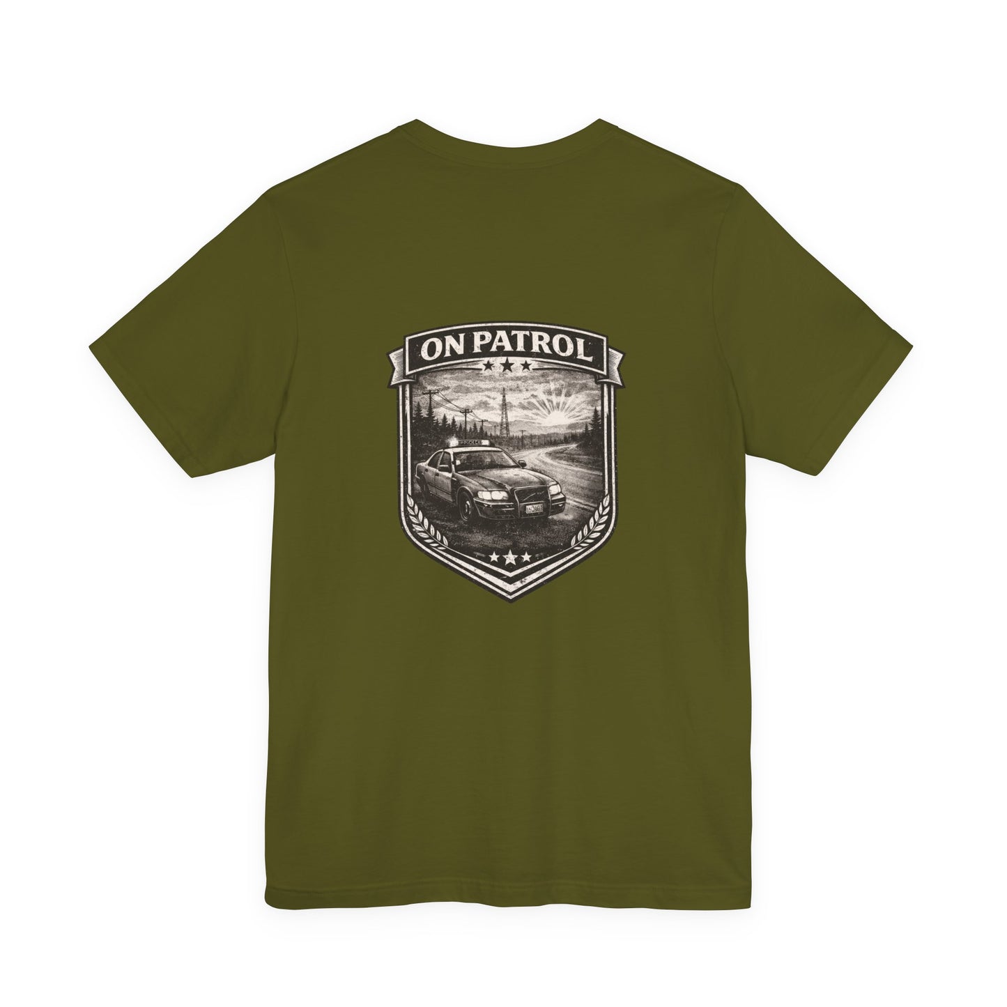 Vintage Police Patrol Car Sunset Tee | Patrol Car Sunset T-Shirt | On Patrol