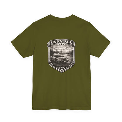 Vintage Police Patrol Car Sunset Tee | Patrol Car Sunset T-Shirt | On Patrol