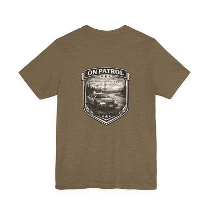 Vintage Police Patrol Car Sunset Tee | Patrol Car Sunset T-Shirt | On Patrol
