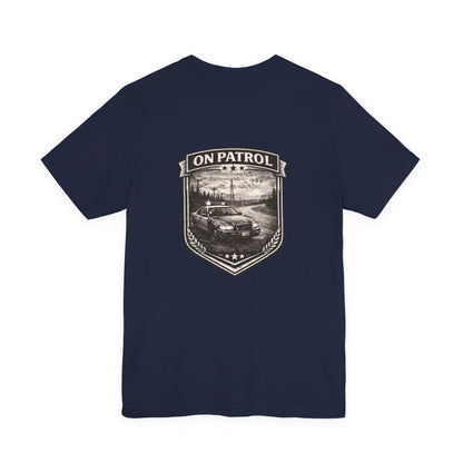 Vintage Police Patrol Car Sunset Tee | Patrol Car Sunset T-Shirt | On Patrol