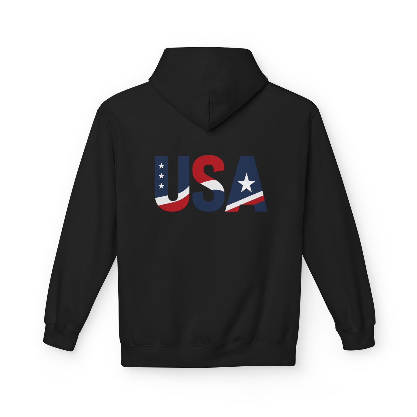 USA Flag Graphic Hoodie | GreyRider Threads Logo, American Colors