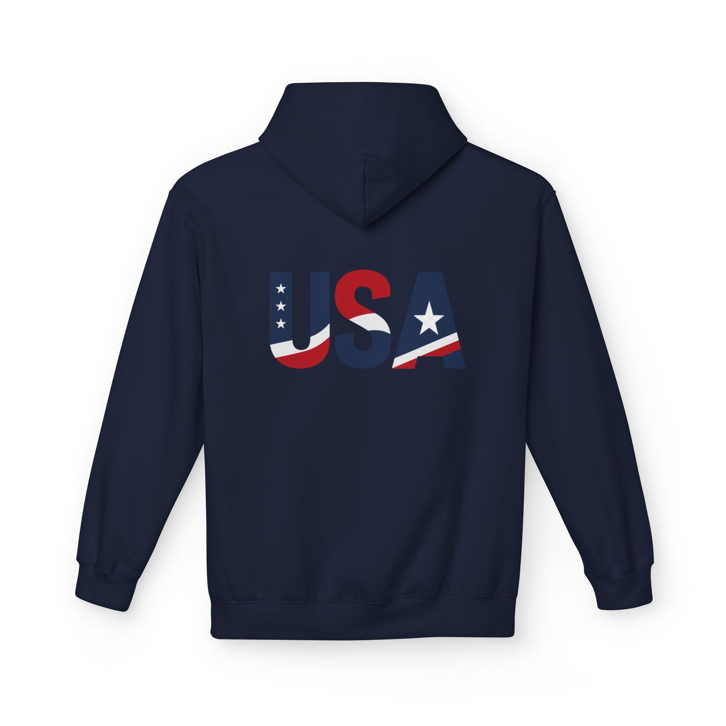 USA Flag Graphic Hoodie | GreyRider Threads Logo, American Colors