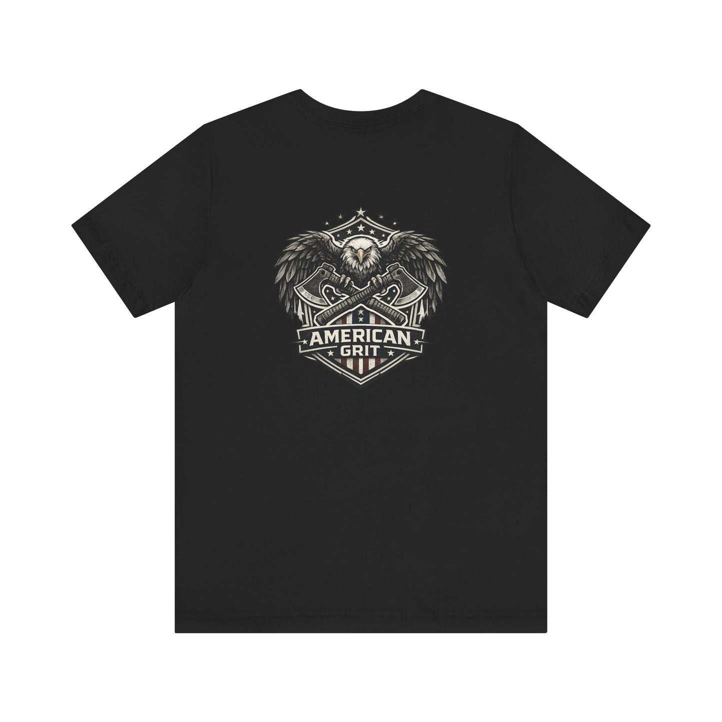 American Grit Patriotic T-Shirt, Eagle Shield Graphic Tee, USA Freedom Shirt, Biker Style Patriot Tee, American Gift