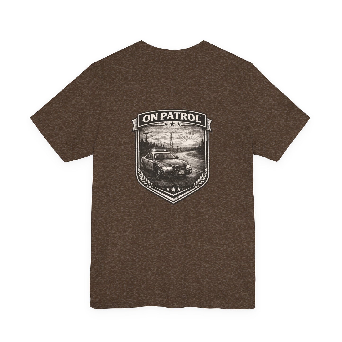 Vintage Police Patrol Car Sunset Tee | Patrol Car Sunset T-Shirt | On Patrol