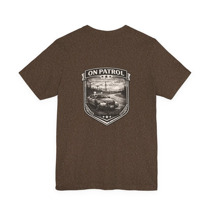 Vintage Police Patrol Car Sunset Tee | Patrol Car Sunset T-Shirt | On Patrol