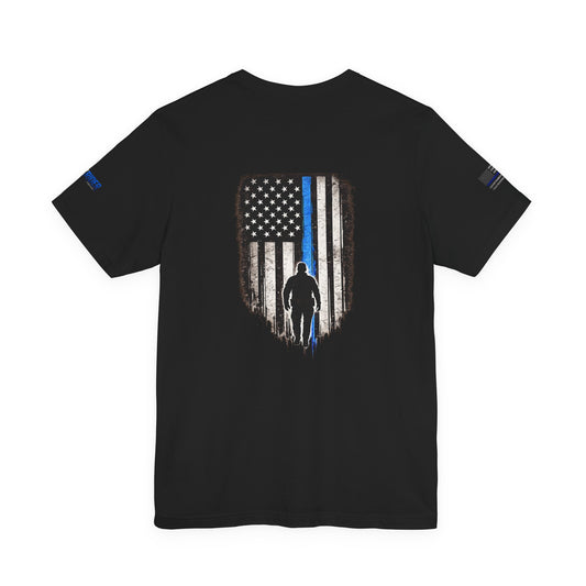 Thin Blue Line Flag T-Shirt | Law Enforcement Support Shirt | Police Officer Graphic Tee | Retired LEO-Owned Brand