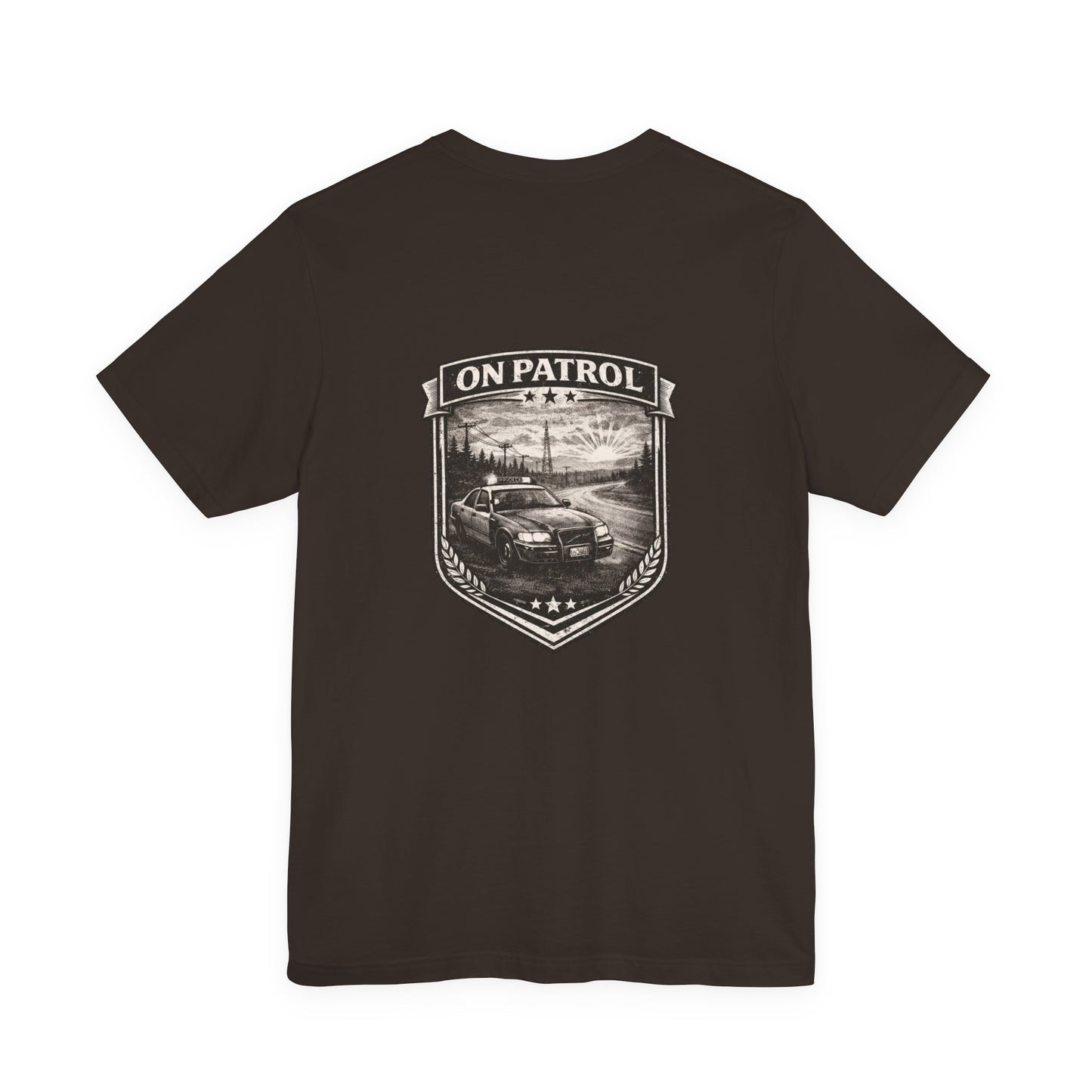 Vintage Police Patrol Car Sunset Tee | Patrol Car Sunset T-Shirt | On Patrol