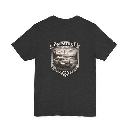 Vintage Police Patrol Car Sunset Tee | Patrol Car Sunset T-Shirt | On Patrol