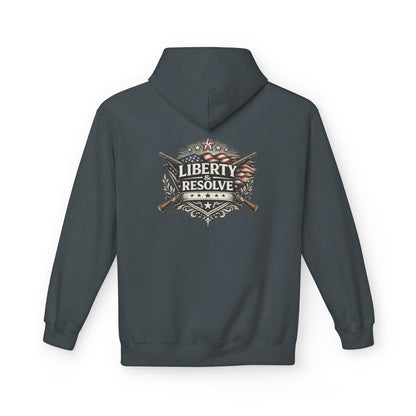 Liberty & Resolve Patriotic Hoodie, American Flag Sweatshirt, Freedom Graphic Hoodie, USA Gift, Minimalist Patriot Apparel