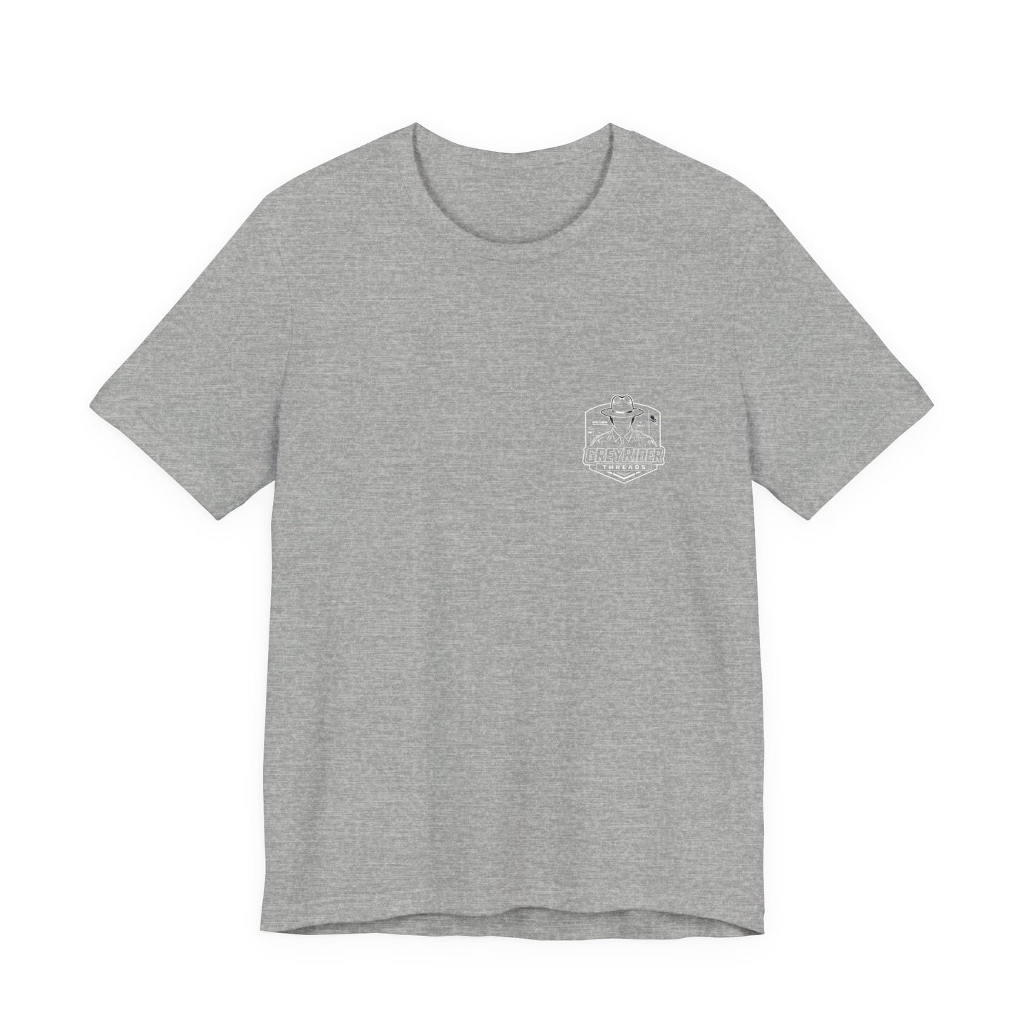 USA Flag Back Graphic Tee | GreyRider Threads Logo Front