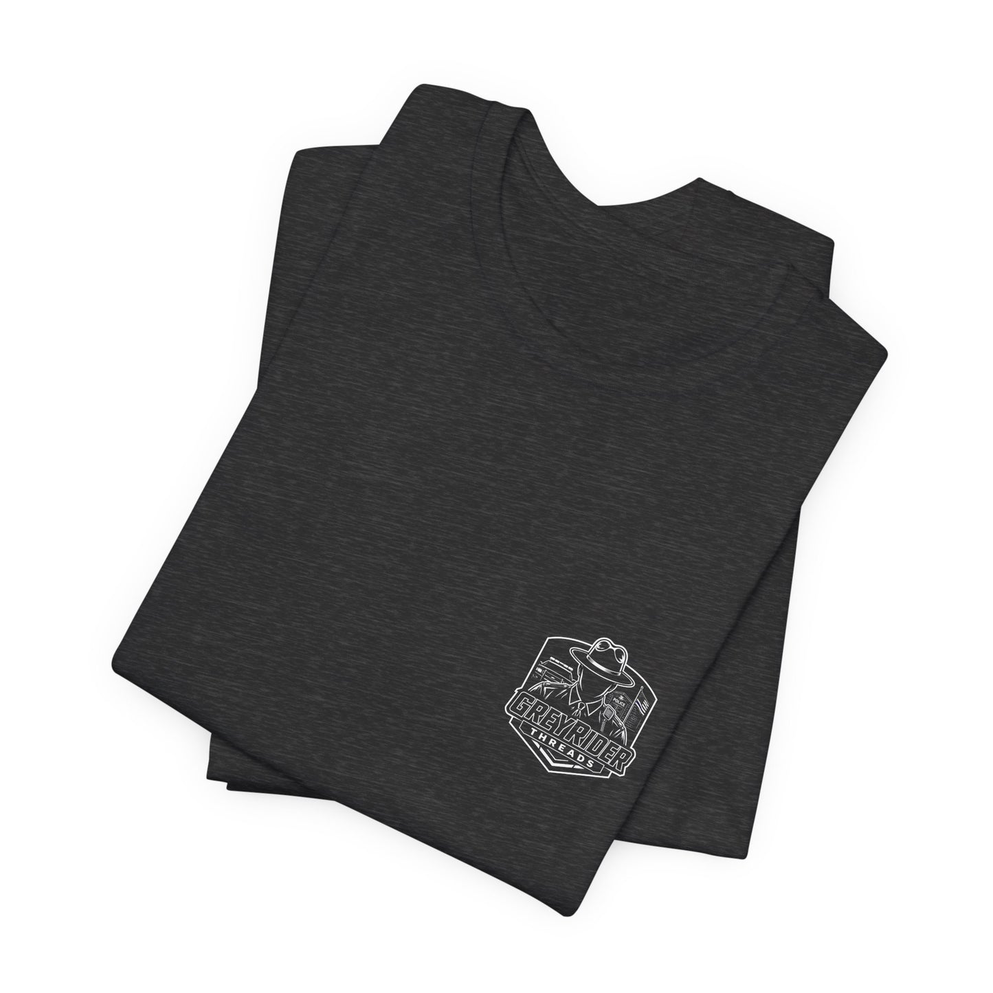 USA Flag Back Graphic Tee | GreyRider Threads Logo Front
