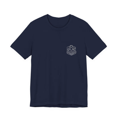 USA Flag Back Graphic Tee | GreyRider Threads Logo Front