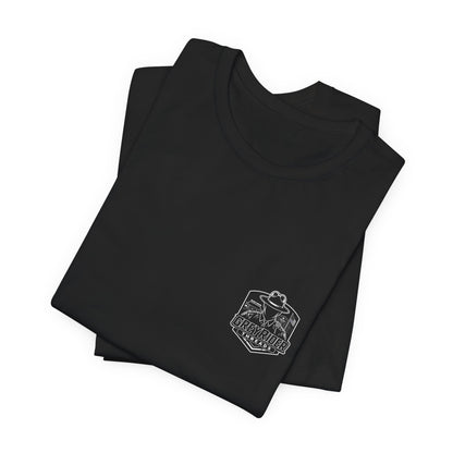USA Flag Back Graphic Tee | GreyRider Threads Logo Front