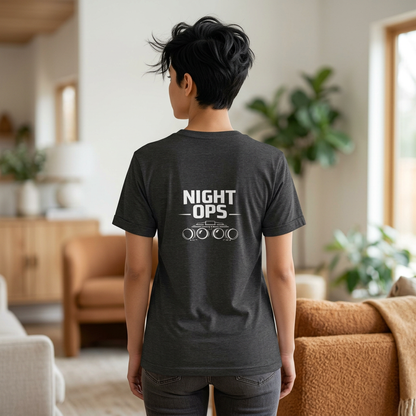 Night Ops Military Shirt, Tactical Typography T-Shirt, Operator Inspired Tee, Minimalist Combat Style Apparel, Military Gift
