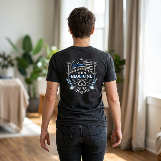 Thin Blue Line Shirt, Law Enforcement Graphic Tee, Police Support T-Shirt, First Responder Gift, Duty Inspired Apparel