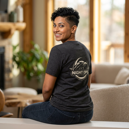 Night Ops Raven Logo T-Shirt | Military Tactical Badge Tee