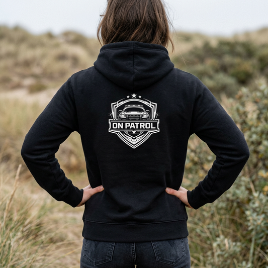 On Patrol Police Hoodie, Law Enforcement Duty Apparel, First Responder Hoodie