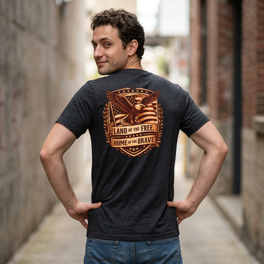 Land of the Free Home of the Brave eagle T-Shirt | Patriotic USA