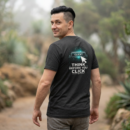 Think Before You Click Cybersecurity T-Shirt — Internet Safety Anti-Phishing Tee