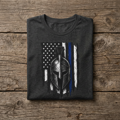 Spartan Thin Blue Line T-Shirt | Police Support