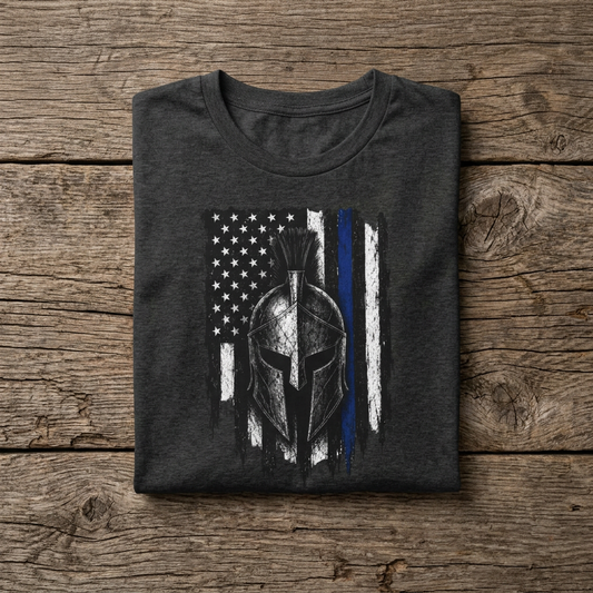 Spartan Thin Blue Line T-Shirt | Police Support