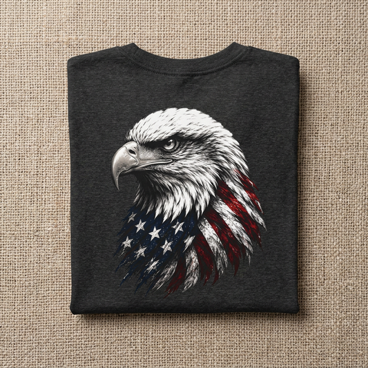 American Flag Bald Eagle Tee | Patriotic Eagle Shirt, USA Flag Graphic