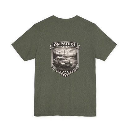 Vintage Police Patrol Car Sunset Tee | Patrol Car Sunset T-Shirt | On Patrol