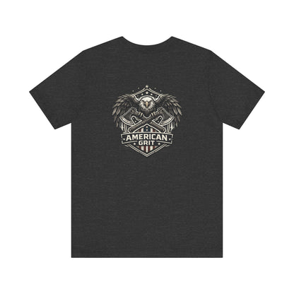 American Grit Patriotic T-Shirt, Eagle Shield Graphic Tee, USA Freedom Shirt, Biker Style Patriot Tee, American Gift