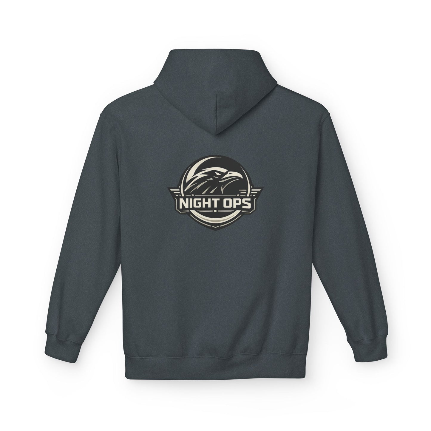Night Ops Raven Hoodie — Raven Back Graphic & GreyRider Threads Logo