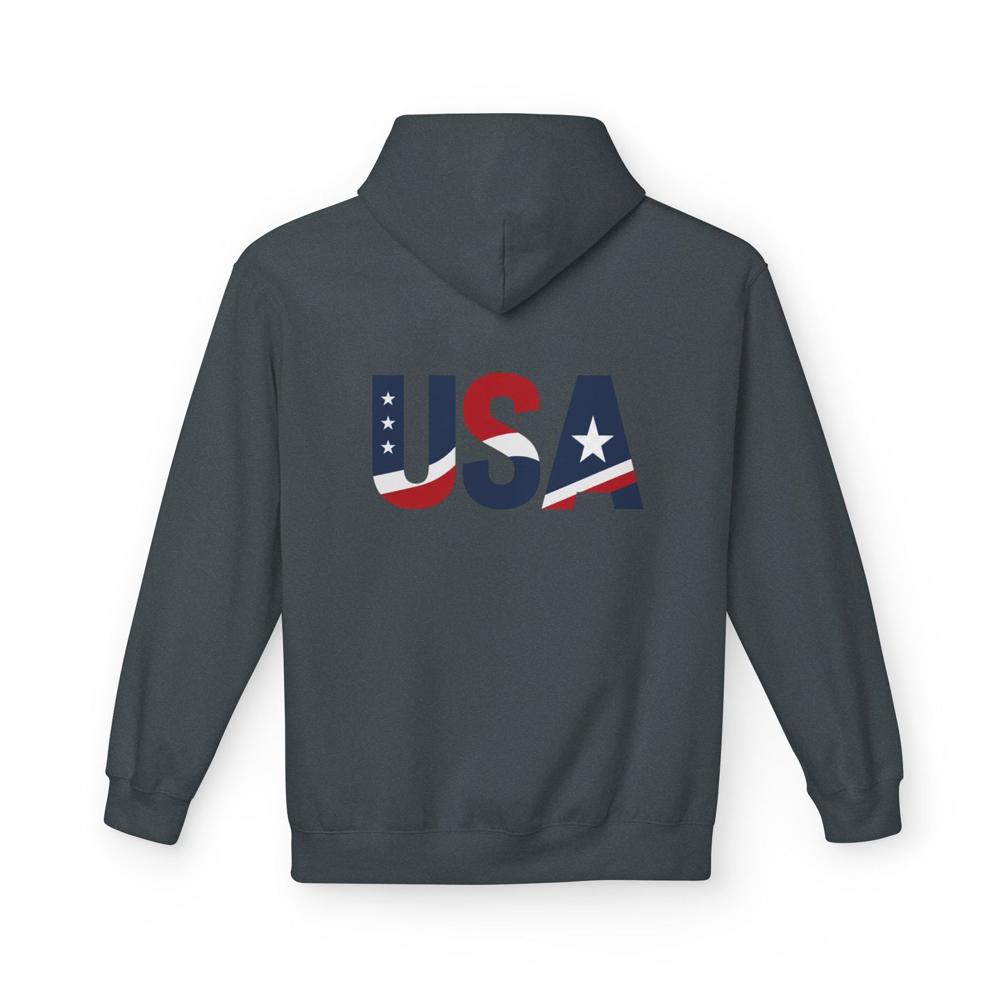 USA Flag Graphic Hoodie | GreyRider Threads Logo, American Colors