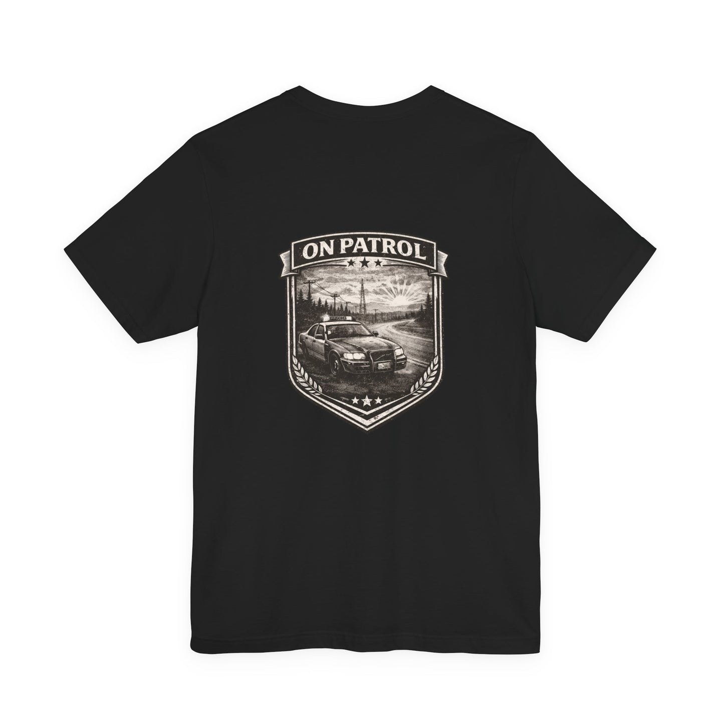 Vintage Police Patrol Car Sunset Tee | Patrol Car Sunset T-Shirt | On Patrol