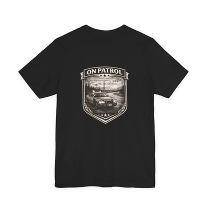 Vintage Police Patrol Car Sunset Tee | Patrol Car Sunset T-Shirt | On Patrol