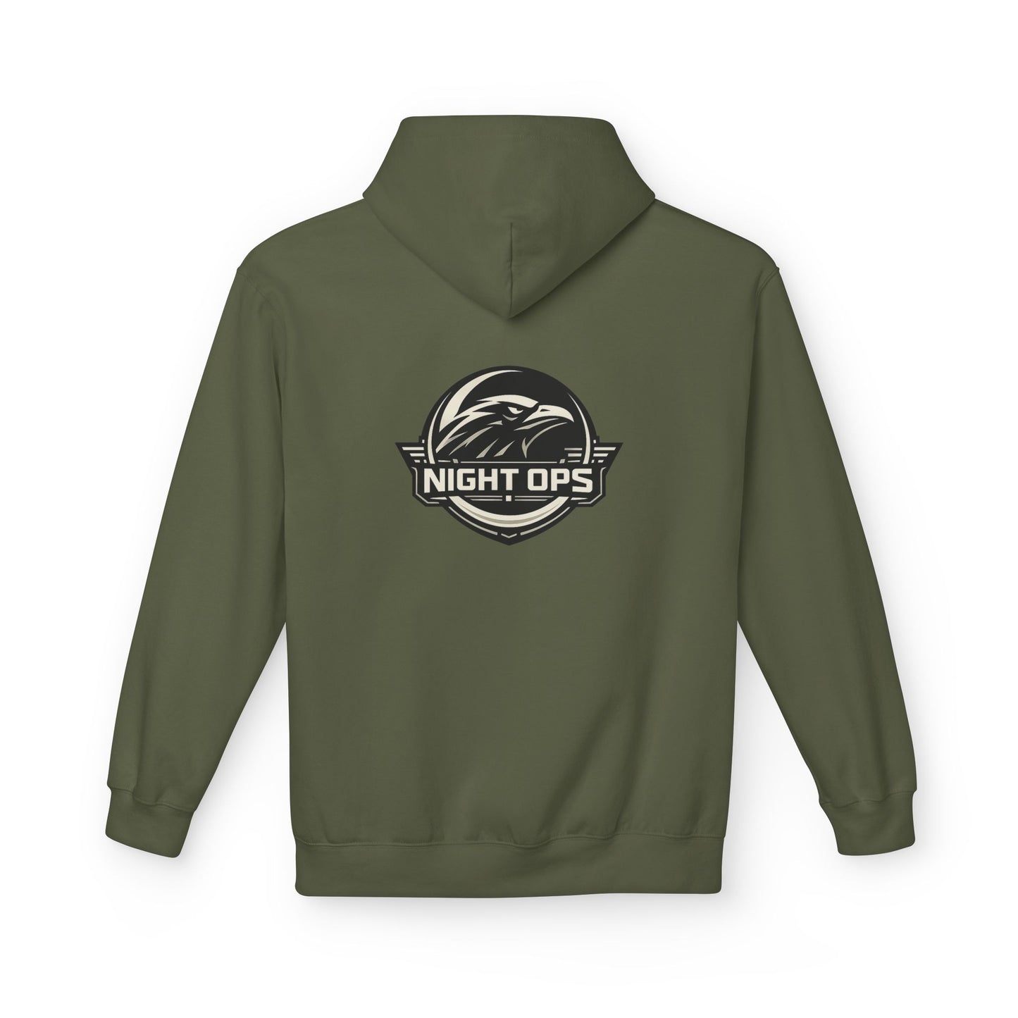 Night Ops Raven Hoodie — Raven Back Graphic & GreyRider Threads Logo