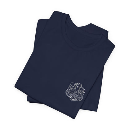 USA Flag Back Graphic Tee | GreyRider Threads Logo Front