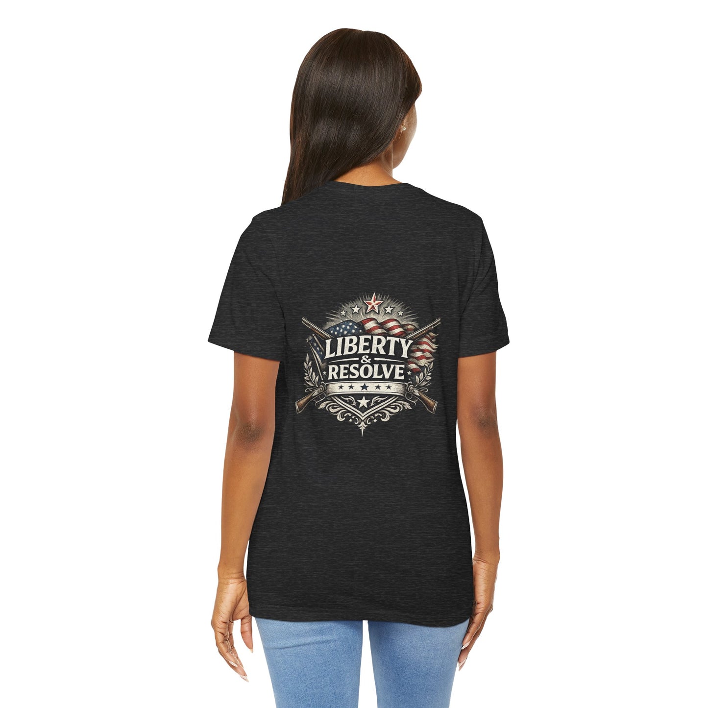 Liberty & Resolve logo T-Shirt | American Flag Graphic T-Shirt | USA Apparel | Freedom