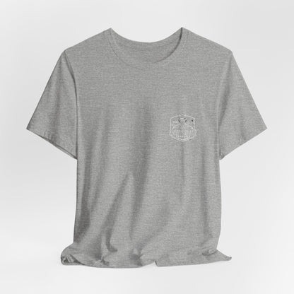 USA Flag Back Graphic Tee | GreyRider Threads Logo Front