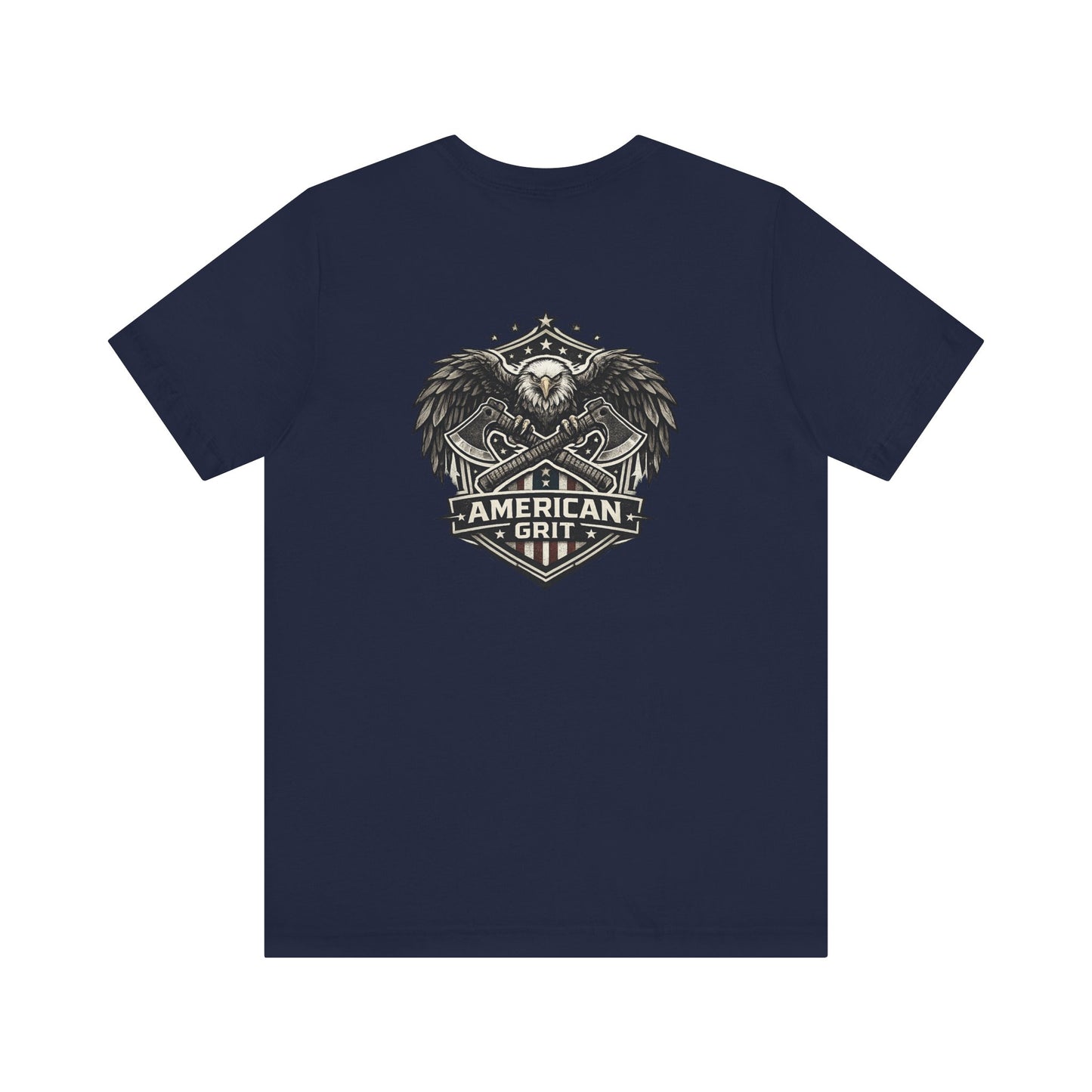 American Grit Patriotic T-Shirt, Eagle Shield Graphic Tee, USA Freedom Shirt, Biker Style Patriot Tee, American Gift