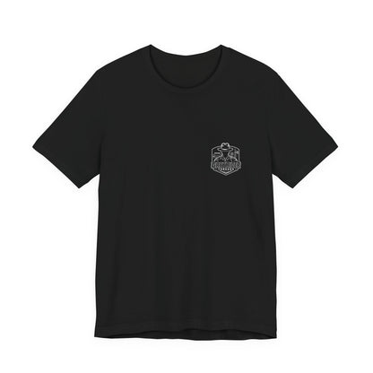 USA Flag Back Graphic Tee | GreyRider Threads Logo Front