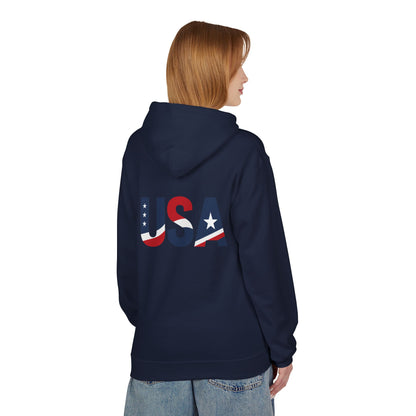 USA Flag Graphic Hoodie | GreyRider Threads Logo, American Colors