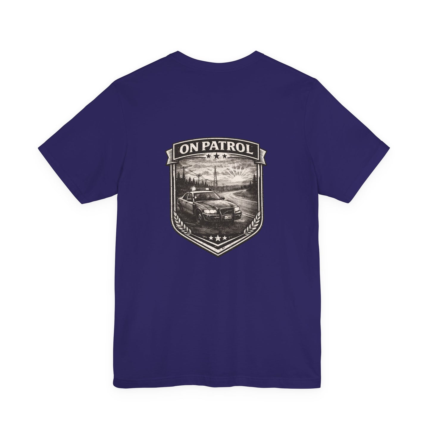 Vintage Police Patrol Car Sunset Tee | Patrol Car Sunset T-Shirt | On Patrol