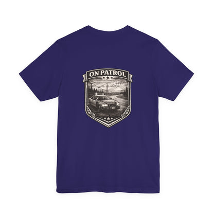 Vintage Police Patrol Car Sunset Tee | Patrol Car Sunset T-Shirt | On Patrol