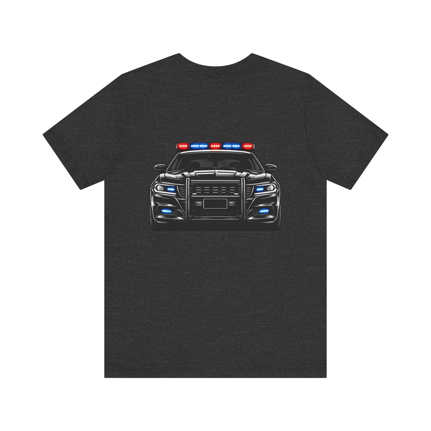 Police Patrol Car T-Shirt | Front Badge Crest, Back Cruiser Graphic