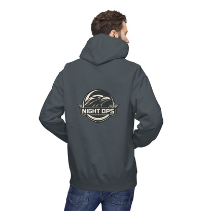 Night Ops Raven Hoodie — Raven Back Graphic & GreyRider Threads Logo