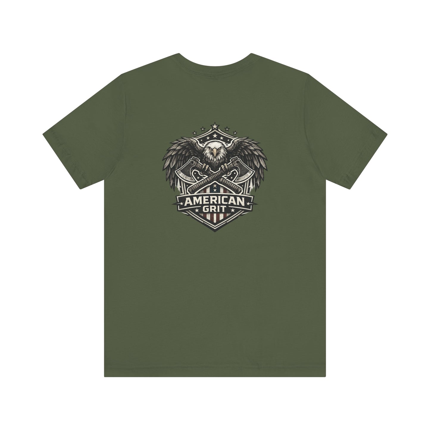 American Grit Patriotic T-Shirt, Eagle Shield Graphic Tee, USA Freedom Shirt, Biker Style Patriot Tee, American Gift