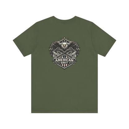 American Grit Patriotic T-Shirt, Eagle Shield Graphic Tee, USA Freedom Shirt, Biker Style Patriot Tee, American Gift