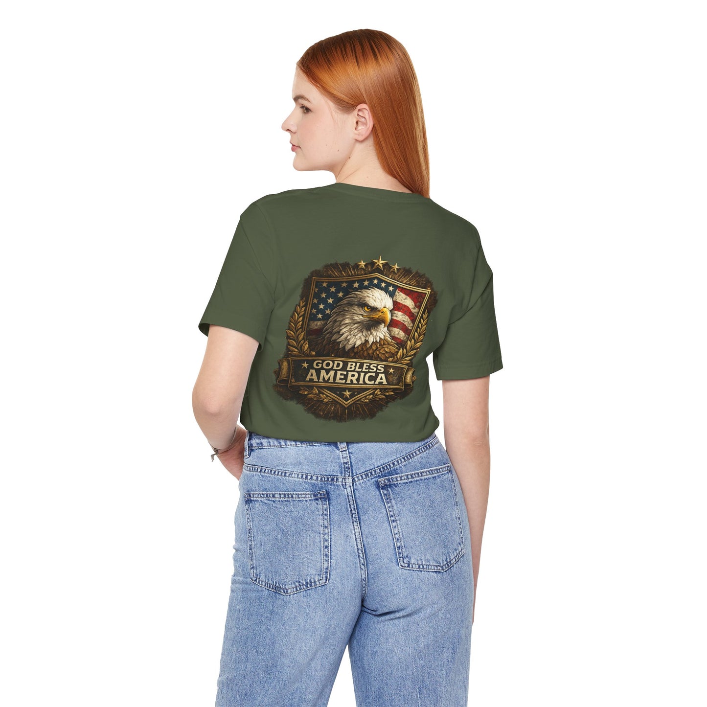 God Bless America Eagle T-Shirt — Patriotic Bald Eagle Tee