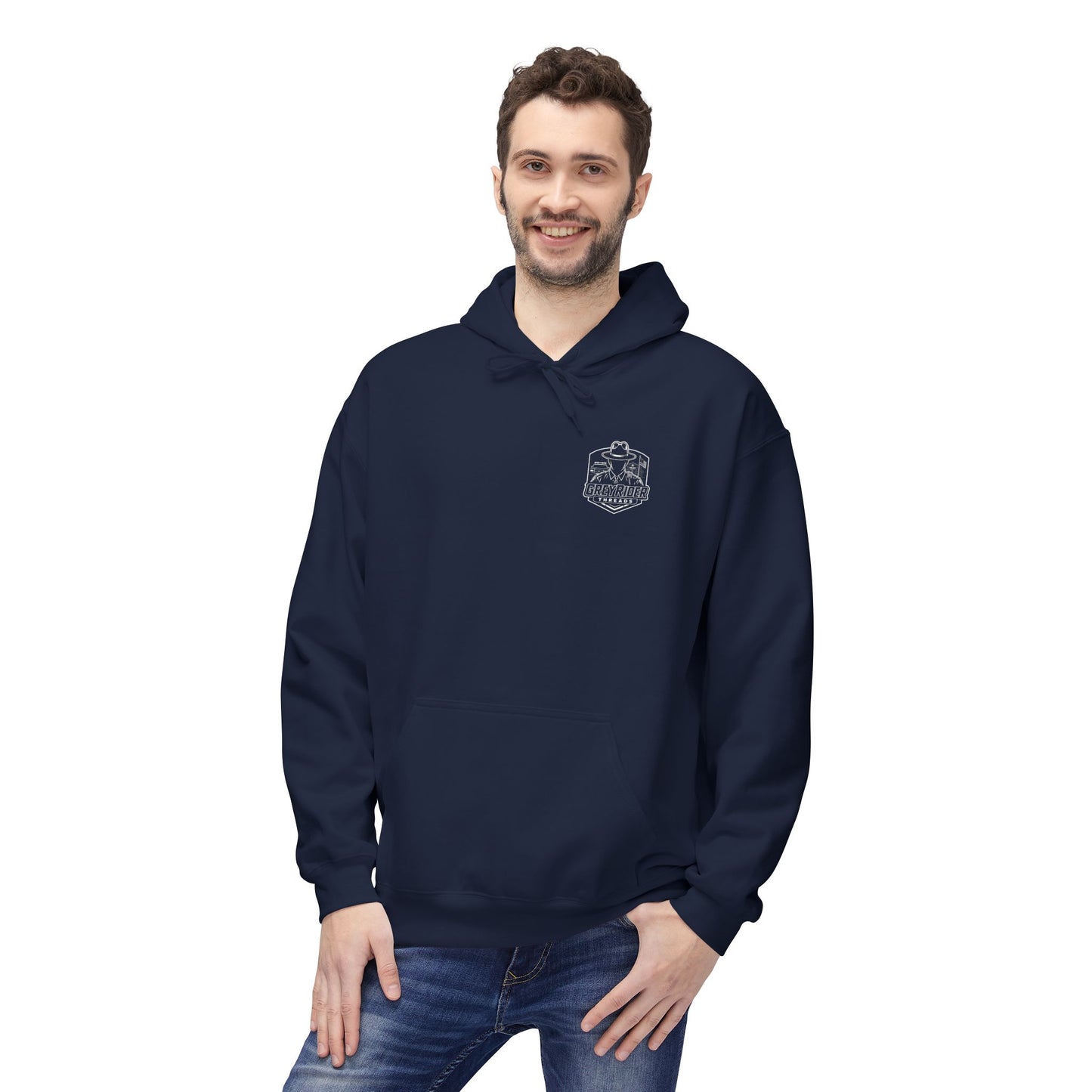 Night Ops Raven Hoodie — Raven Back Graphic & GreyRider Threads Logo