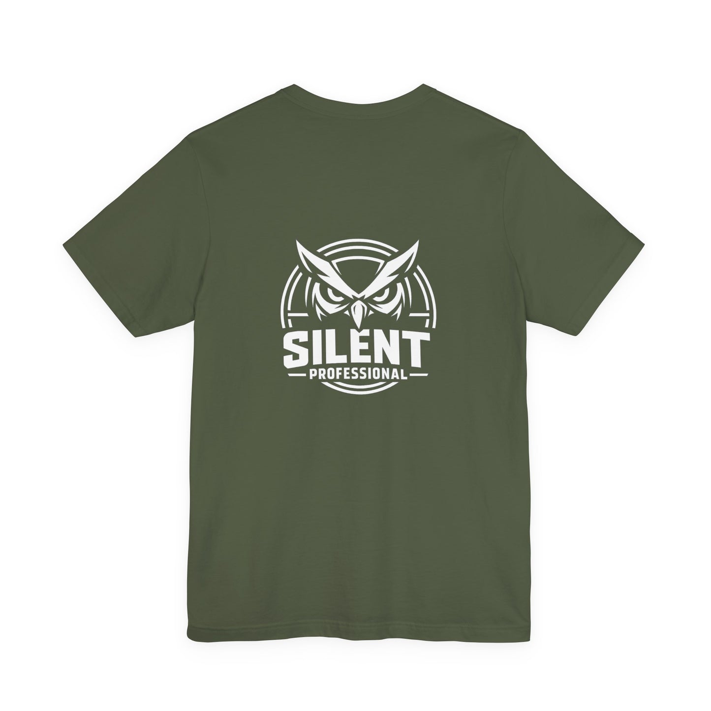 Silent Professional T-Shirt, Tactical Owl T-Shirt, Military Inspired Graphic Tee, Minimalist Combat Style Shirt, Black Tee White Print