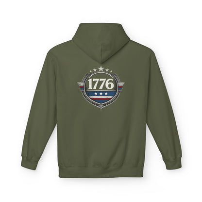 1776 Patriotic Hoodie, American Flag Sweatshirt, Freedom Graphic Hoodie, USA Gift, Revolutionary War Inspired Apparel
