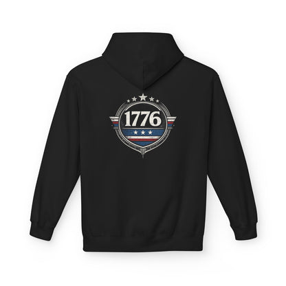 1776 Patriotic Hoodie, American Flag Sweatshirt, Freedom Graphic Hoodie, USA Gift, Revolutionary War Inspired Apparel